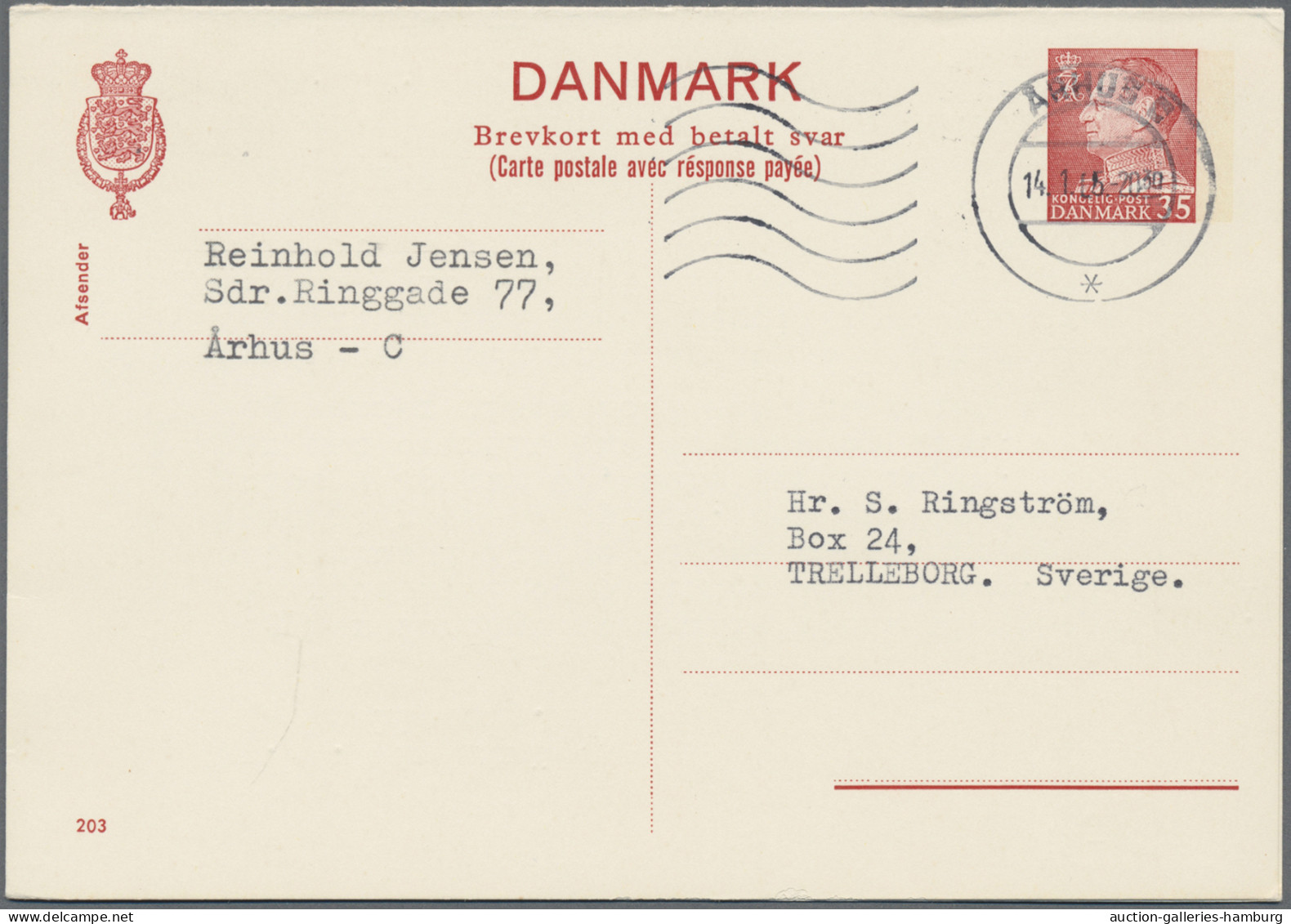 Denmark - postal stationery: 1876/1975, lot of 41 used stationeries incl. unseve