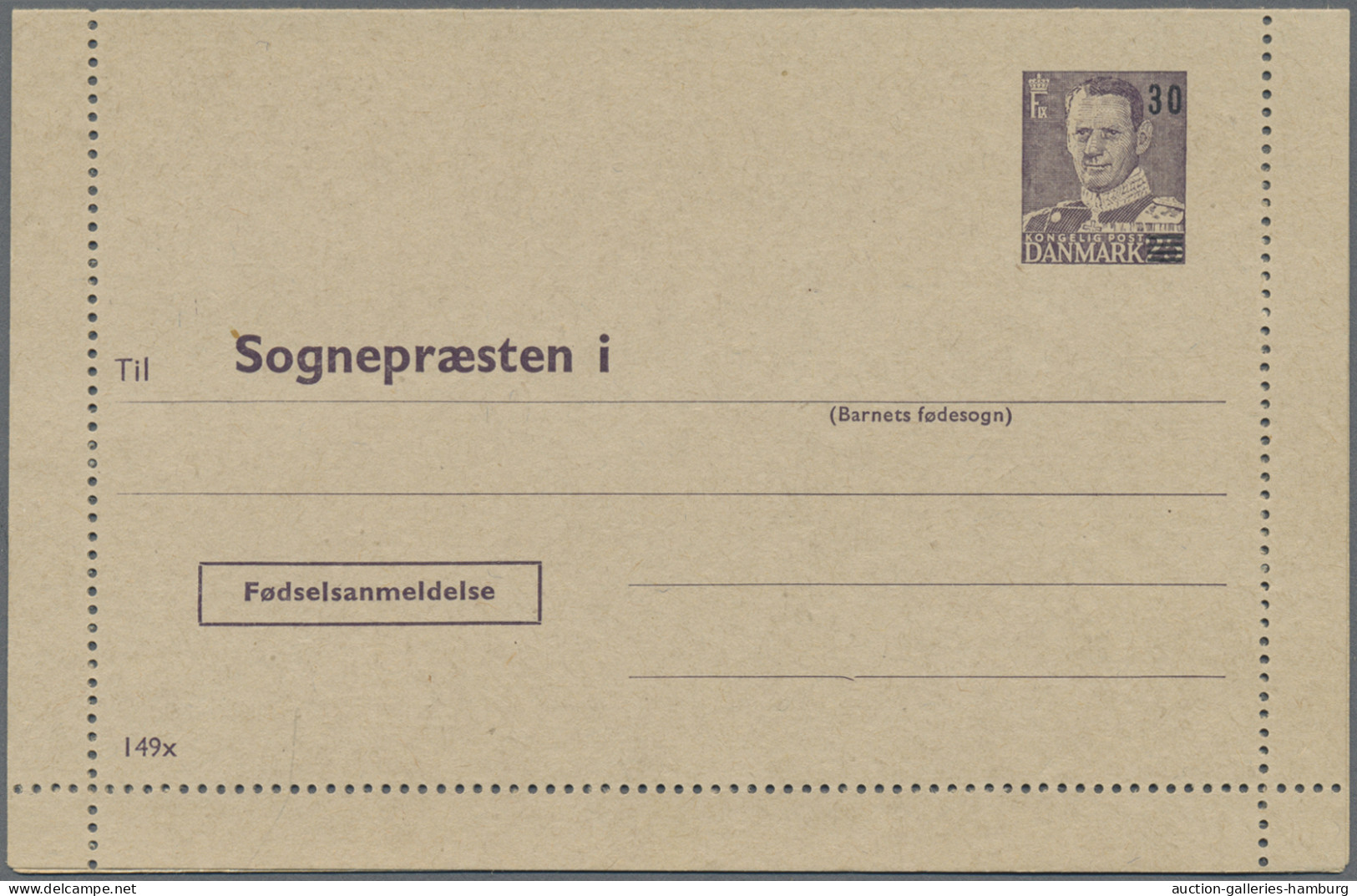 Denmark - Postal Stationery: 1953/1965, Letter Cards For Population Register, Lo - Entiers Postaux