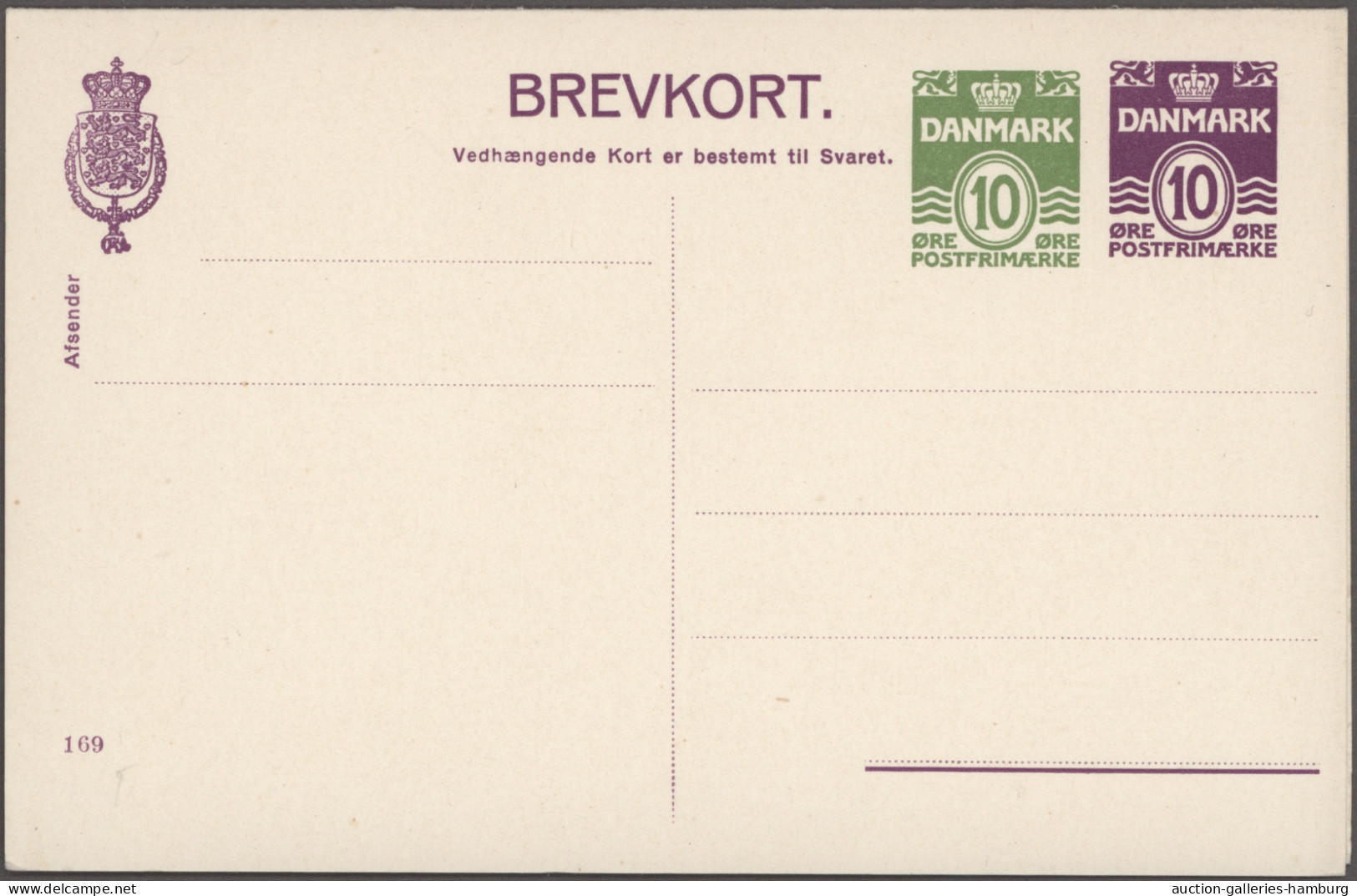 Denmark - Postal Stationery: 1885/1965 (ca.), Reply Cards (Double Cards), Collec - Postal Stationery