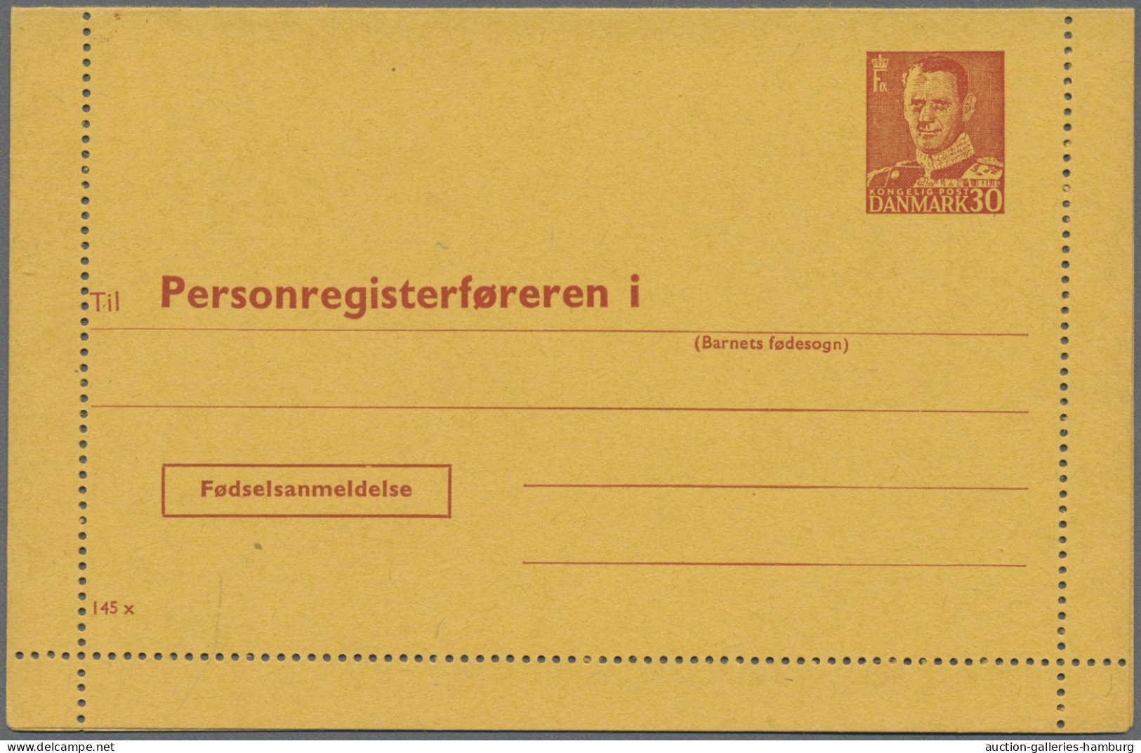 Denmark - Postal Stationery: 1953/1965, Letter Cards For Population Register, Lo - Postal Stationery