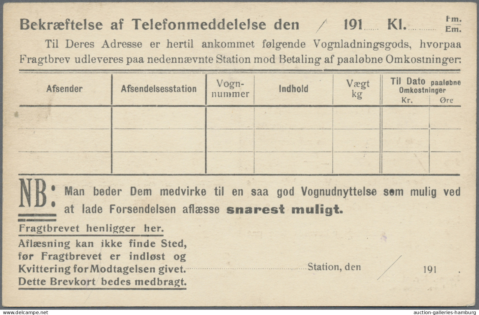 Denmark - Postal Stationery: 1910/1968 (ca.), Postal Cards Of National Railway, - Entiers Postaux