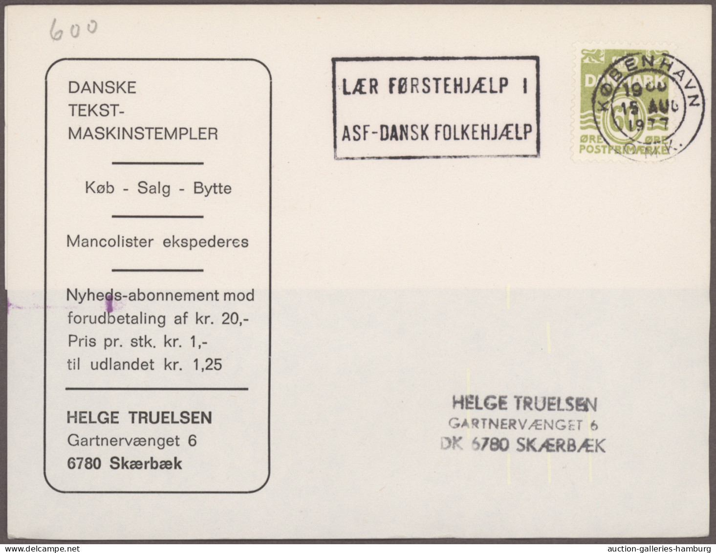 Denmark - Post Marks: 1975/1989 (ca.), SLOGAN MARKS, Holding Of 1000+ Covers/car - Machines à Affranchir (EMA)