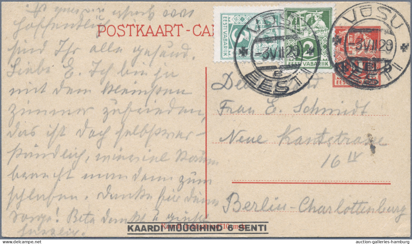 Estonia - postal stationery: 1923-1938, Partie von 13 Ganzsachenkarten inkl. Fra