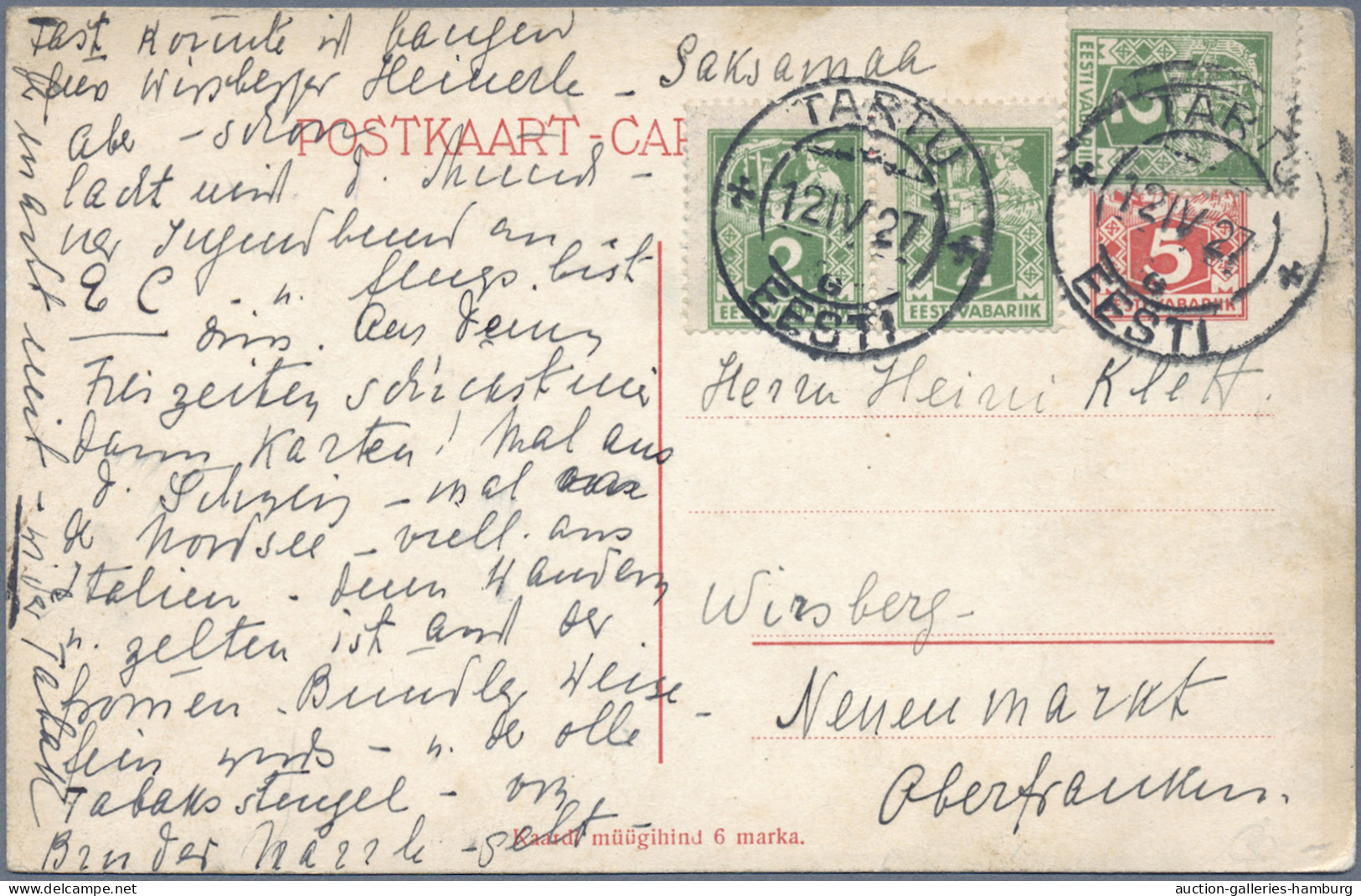 Estonia - Postal Stationery: 1924/1938, Partie Von 14 Ganzsachenkarten Inkl. Fra - Estonie
