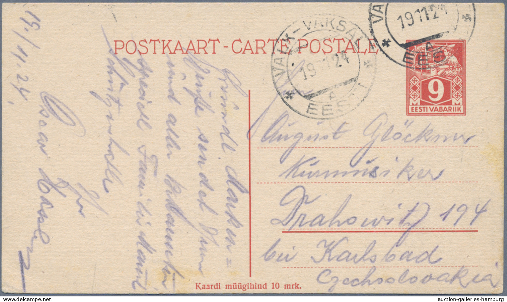 Estonia - Postal Stationery: 1924/1938, Partie Von 14 Ganzsachenkarten Inkl. Fra - Estonie