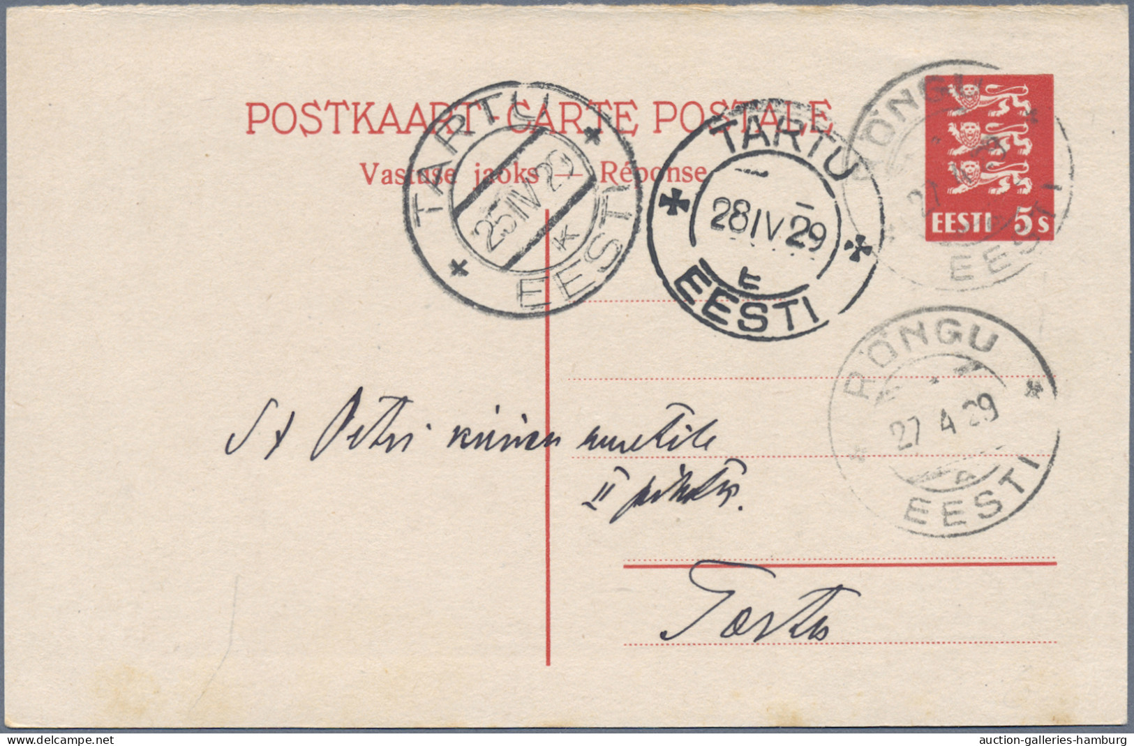 Estonia - Postal Stationery: 1924-1937, Partie Von 13 Ganzsachenkarten Inkl. Fra - Estonie