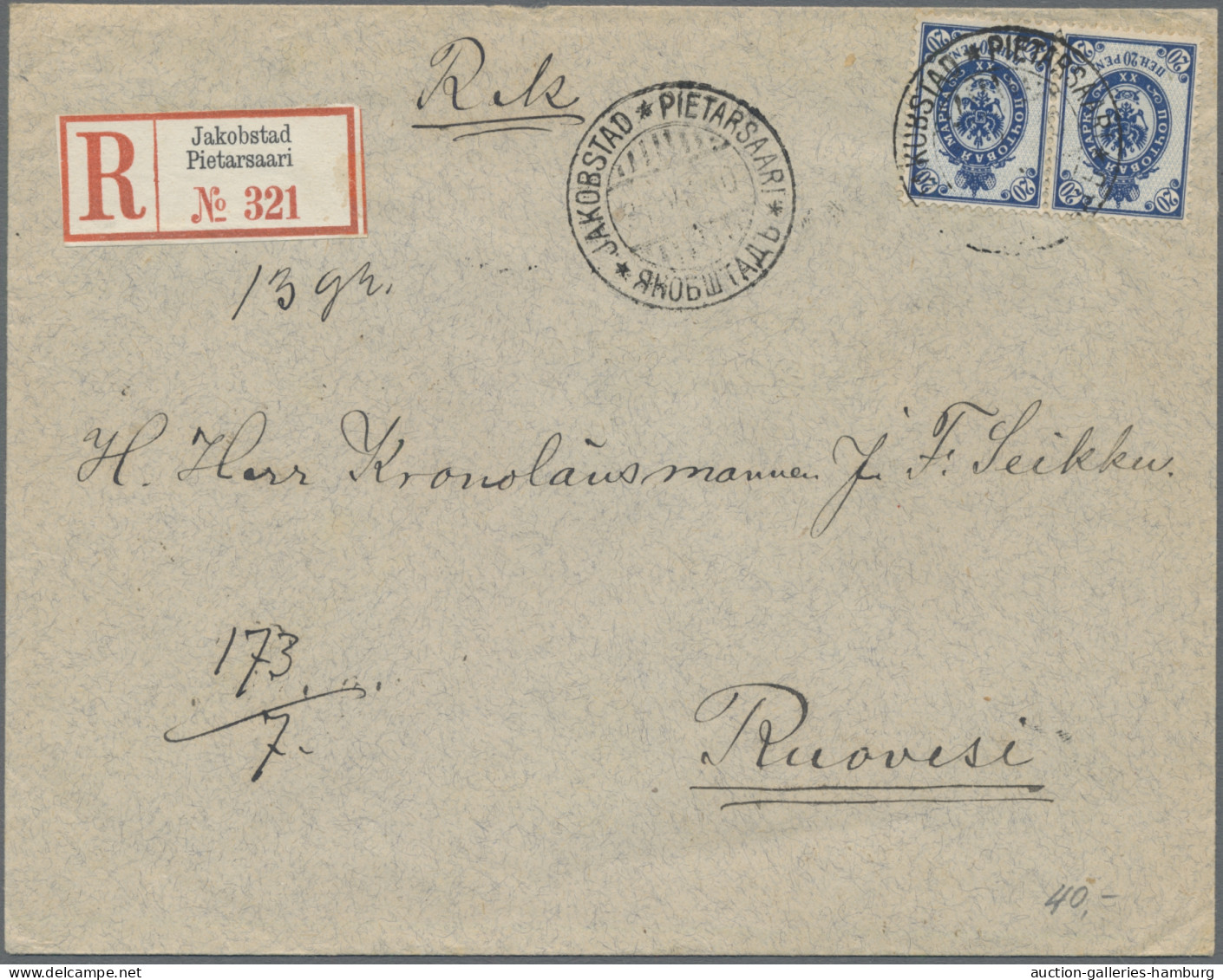 Finland: 1895-1955, Partie aus ca. 60 Belegen / Karten, inkl. Schiffspost, Einsc