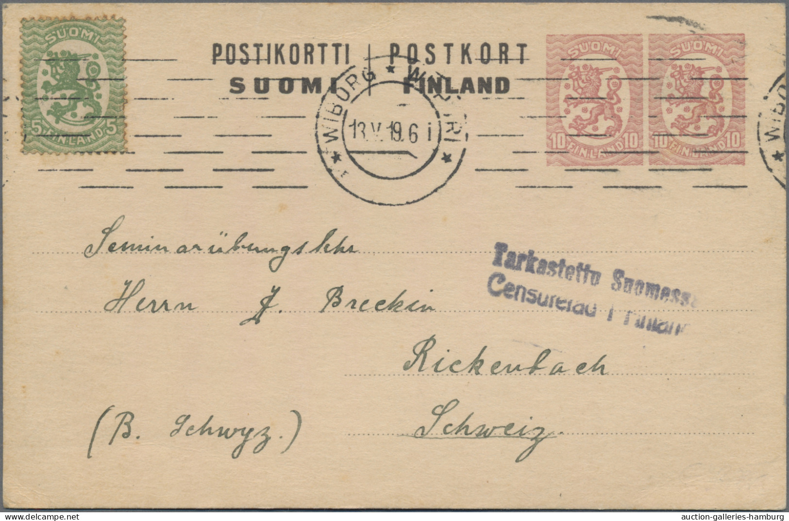 Finland - Postal stationery: 1872-1950 (ca.), Partie aus rund 45 ungebrauchten /