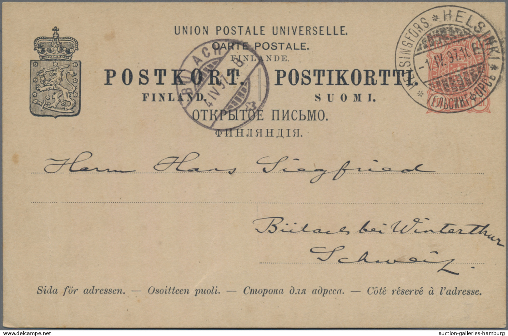 Finland - Postal stationery: 1872-1950 (ca.), Partie aus rund 45 ungebrauchten /