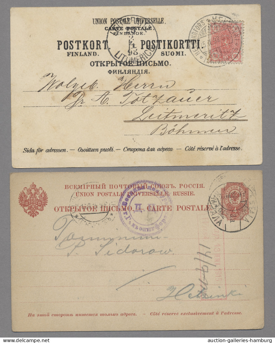 Finland - Postal Stationery: 1904-17, 20 Russian Postal Stationery Cards With Ca - Postal Stationery