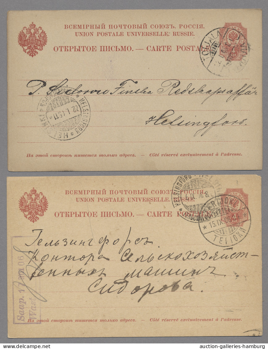 Finland - Postal Stationery: 1904-17, 20 Russian Postal Stationery Cards With Ca - Postal Stationery