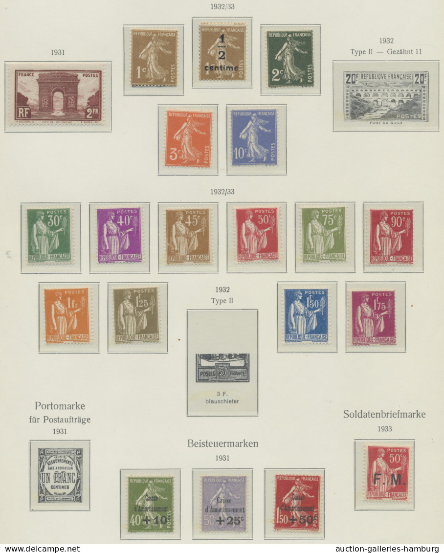 France: 1877-1990, fast ausschließlich postfrisch geführte Sammlung in zwei KABE