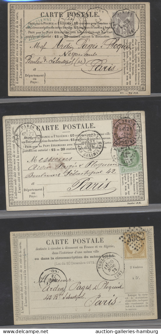 France: Ab 1851, 26 Belege, Besonders Formular-Postkarten Mit Div. Frankaturen U - Colecciones Completas