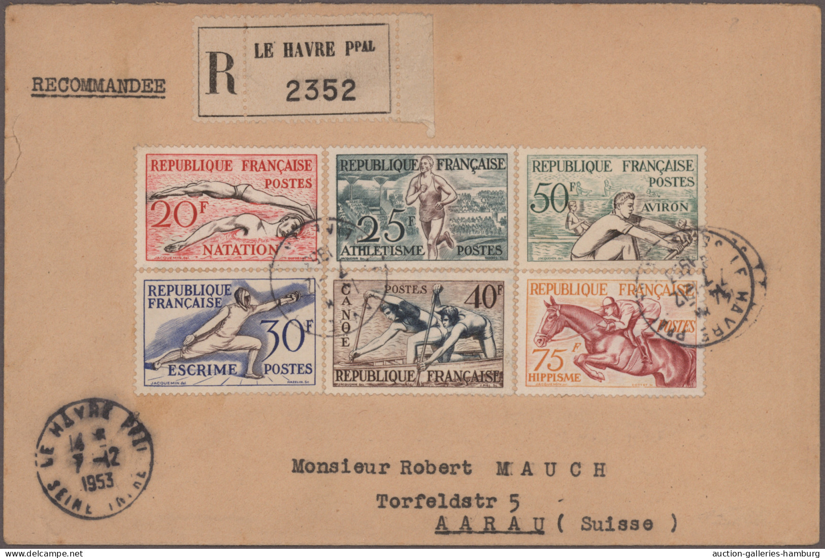 France: 1936/1966, Lot Of 32 Covers (plus One Monaco) Bearing Attractive Frankin - Colecciones Completas