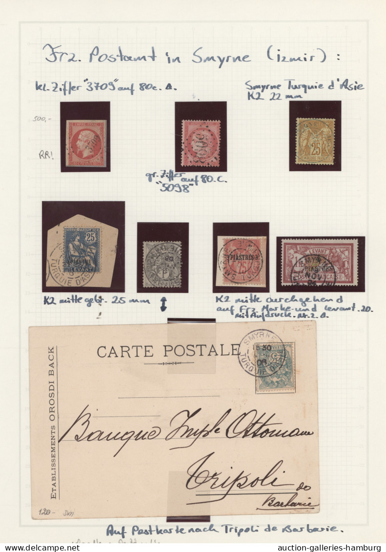 French post offices in the Levant: 1860/1910 (ca.), collection of apprx. 50 stam