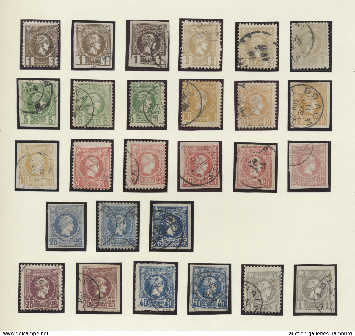 Greece: 1861-1988, Sammlung In Einem Vordruckalbum Mit U.a. 50 Großen Und 59 Kle - Used Stamps