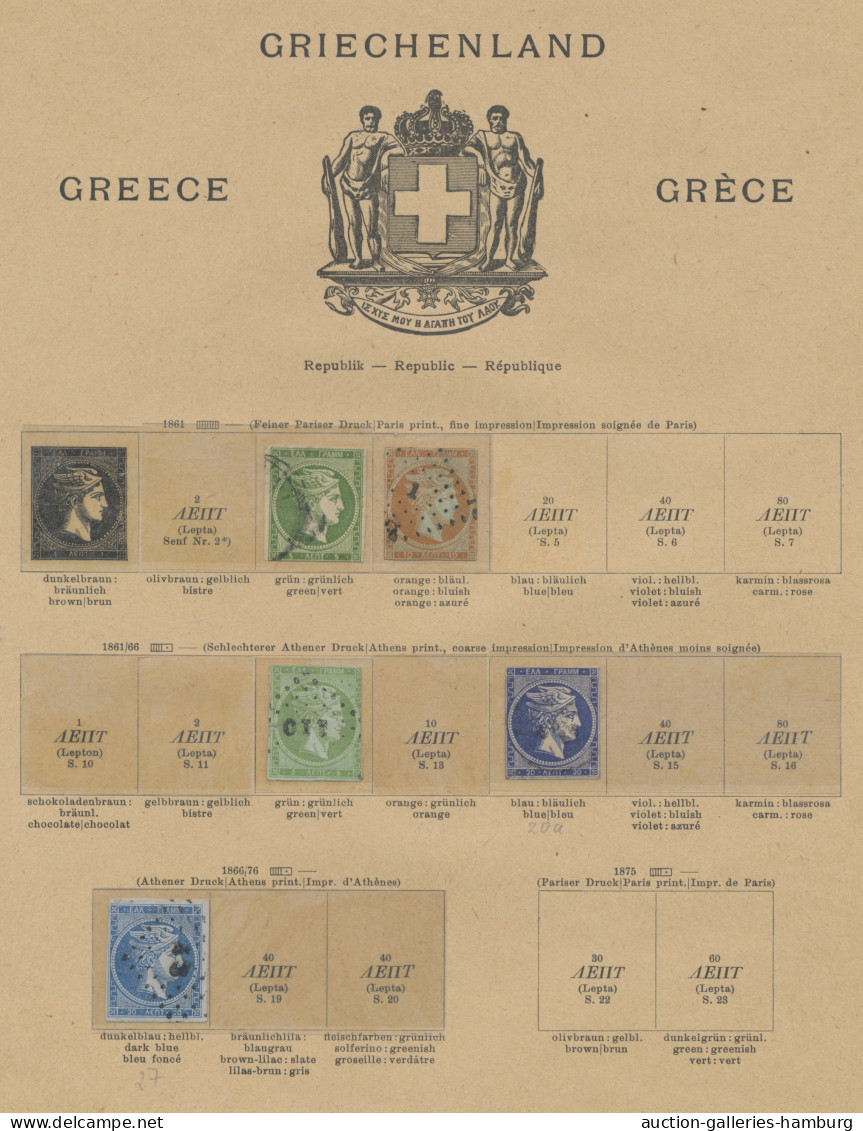 Greece: 1861-2006, Sammlung In 2 Schaubek-Vordruckalben Mit U.a. 17 Großen Und 2 - Oblitérés