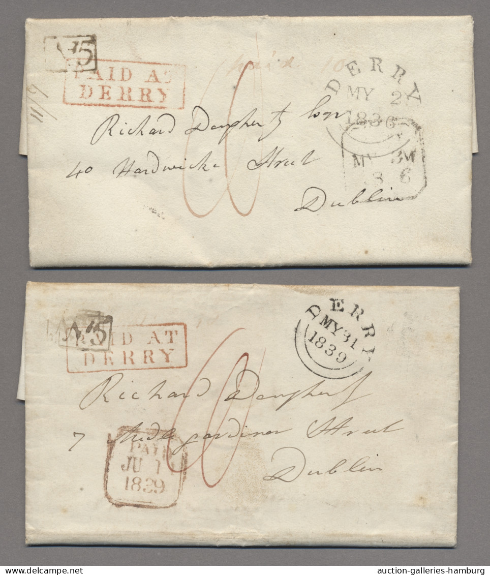 Great Britain -  Pre Adhesives  / Stampless Covers: 1836-1841, Sammlung Von 10 V - ...-1840 Prephilately