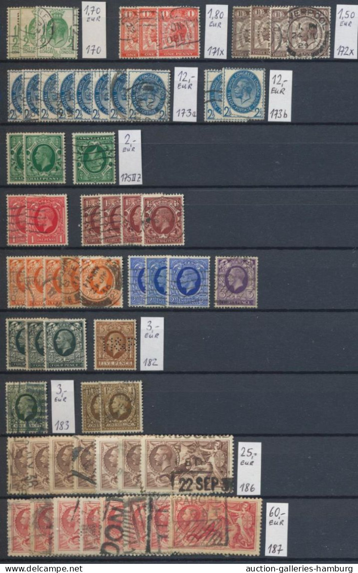 Great Britain: 1840-1998, Partie In 6 Einsteckbüchern Mit U.a. Diversem älterem - Used Stamps
