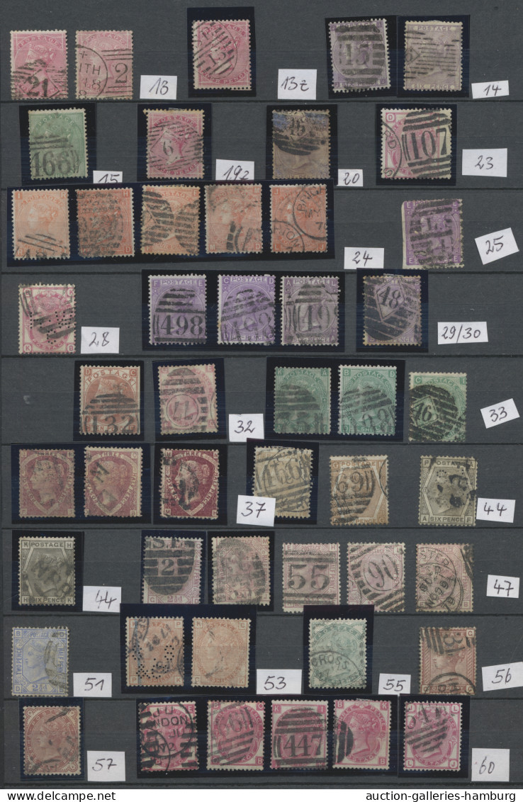 Great Britain: 1840-1912, Gestempelte Partie In Einem Einsteckbuch Mit U.a. Etli - Used Stamps