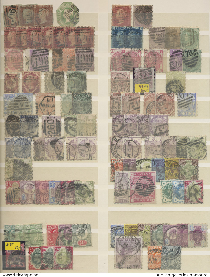 Great Britain: 1841-1997, Gestempelte Dublettenpartie In Einem Einsteckbuch Mit - Used Stamps