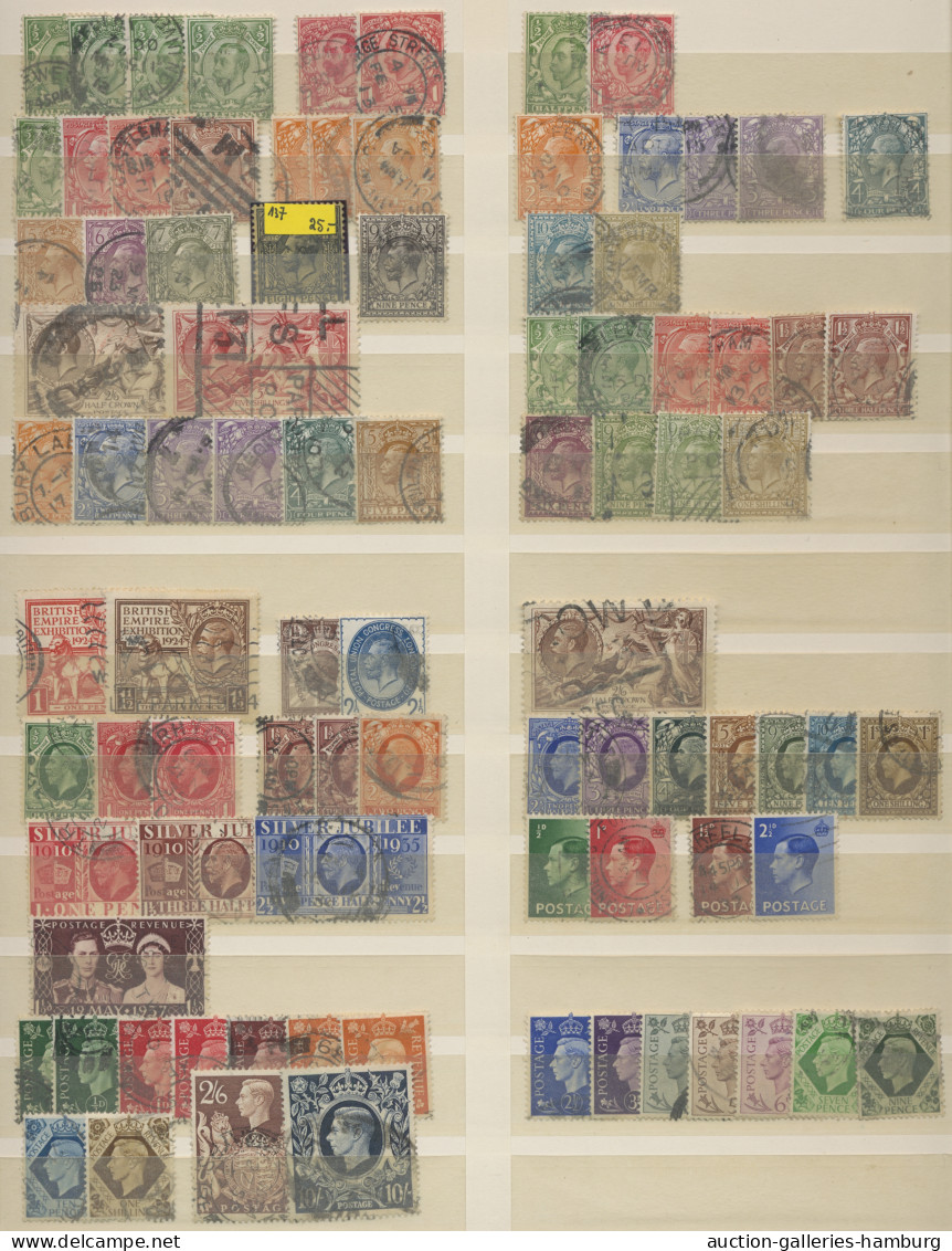 Great Britain: 1841-1997, Gestempelte Dublettenpartie In Einem Einsteckbuch Mit - Used Stamps