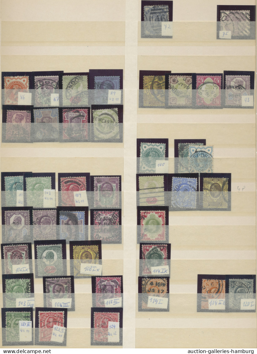 Great Britain: 1840-2004, überwiegend Gestempelte Dublettenpartie In Einem Einst - Used Stamps