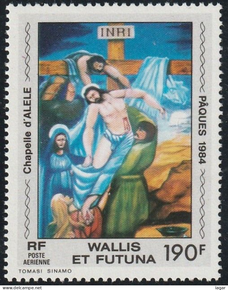 THEMATIC EASTER:  PAINTING OF THE CHAPEL OF ALELE. DESCENT FROM THE CROSS   -   WALLIS AND FUTUNA - Pasqua