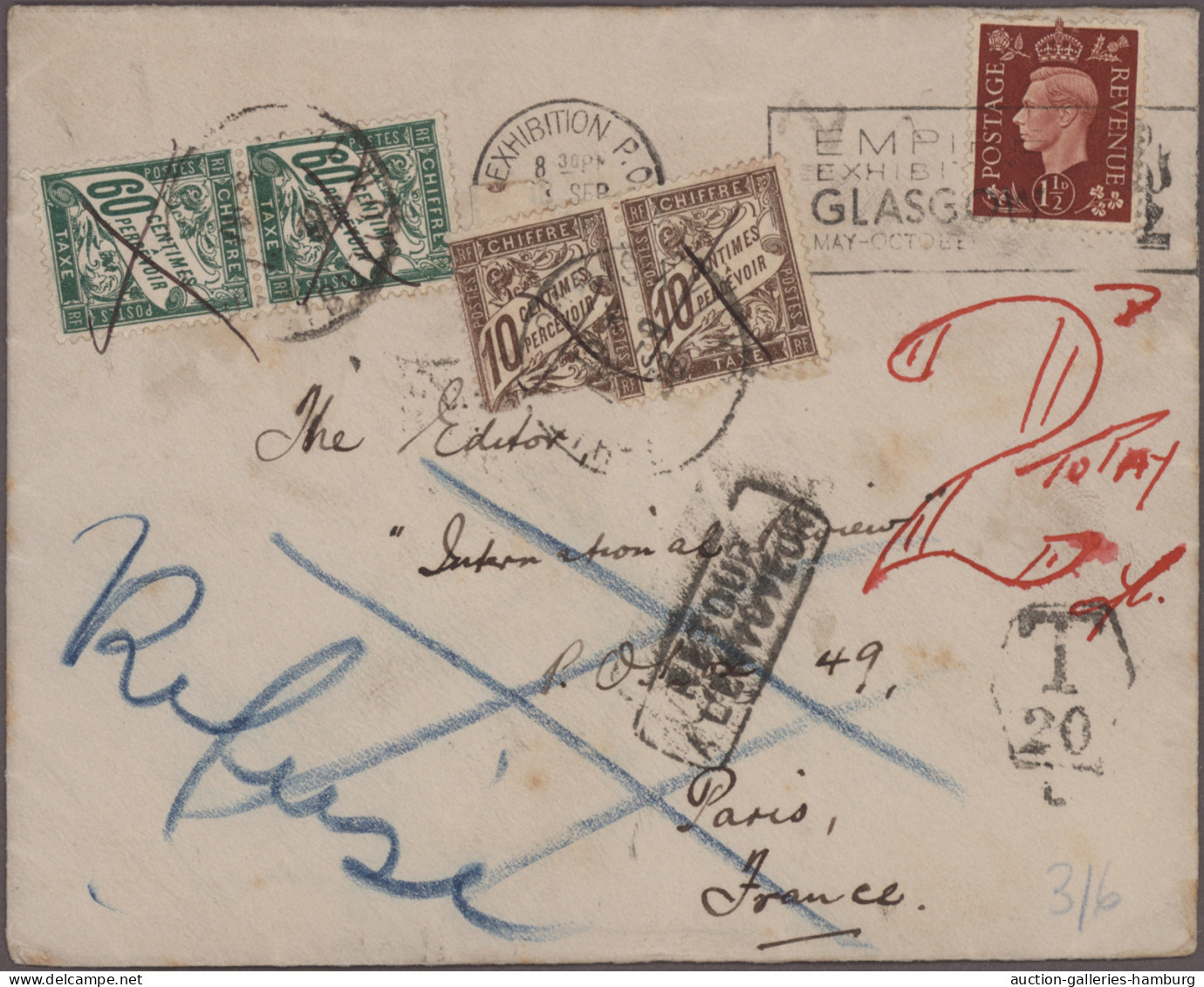 Great Britain: 1905/1957, Lot Of Eleven Covers/cards To Destinations Abroad Show - Covers & Documents