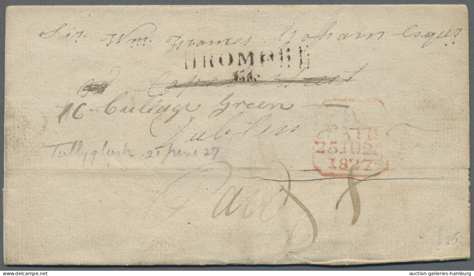 Ireland -  Pre Adhesives  / Stampless Covers: 1803-1850 (c.), 25 ELs Incl. Inter - Prephilately