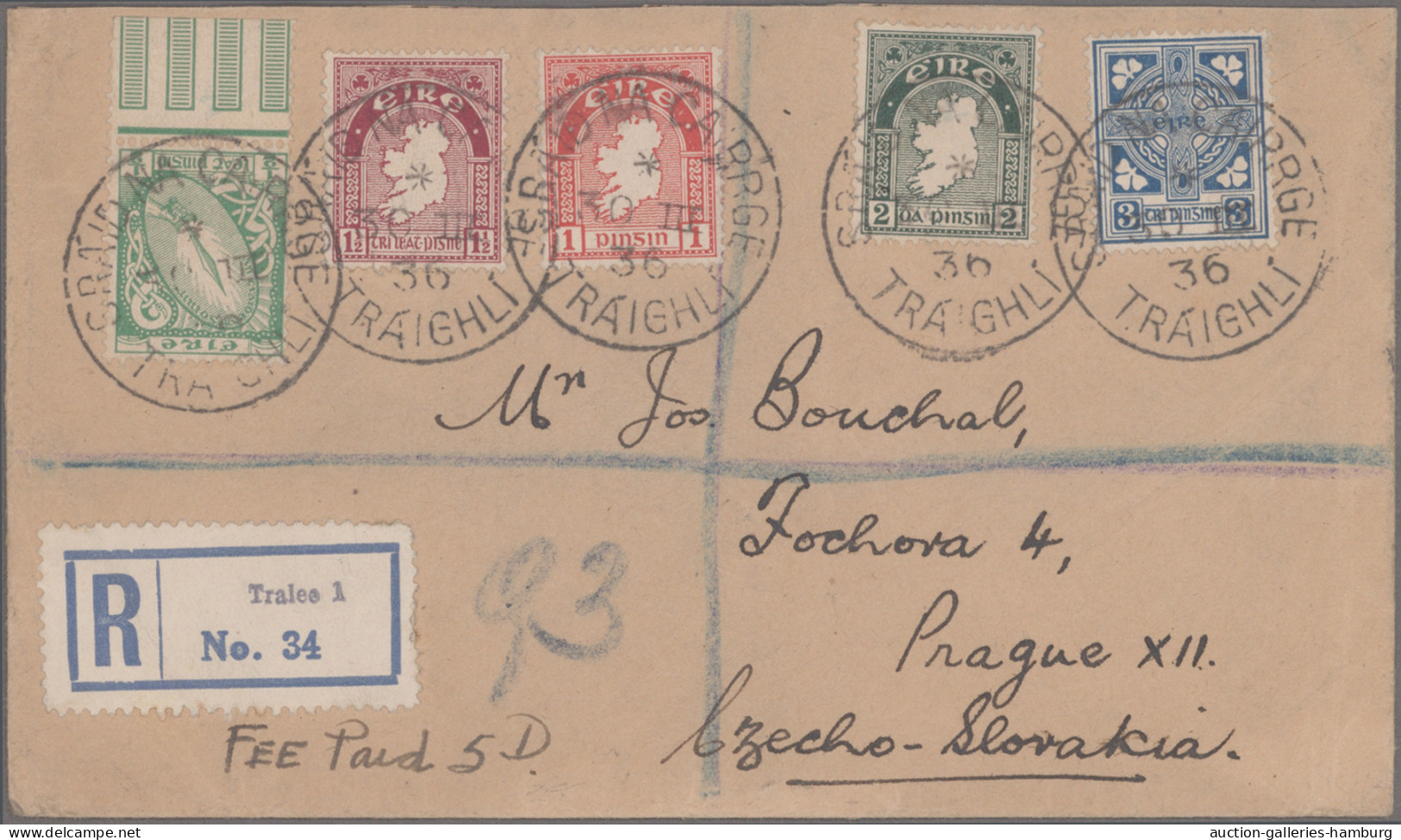 Ireland: 1936/1996, Lot Of 14 Covers/cards, Thereof Nine Unused/unused Stationer - Covers & Documents