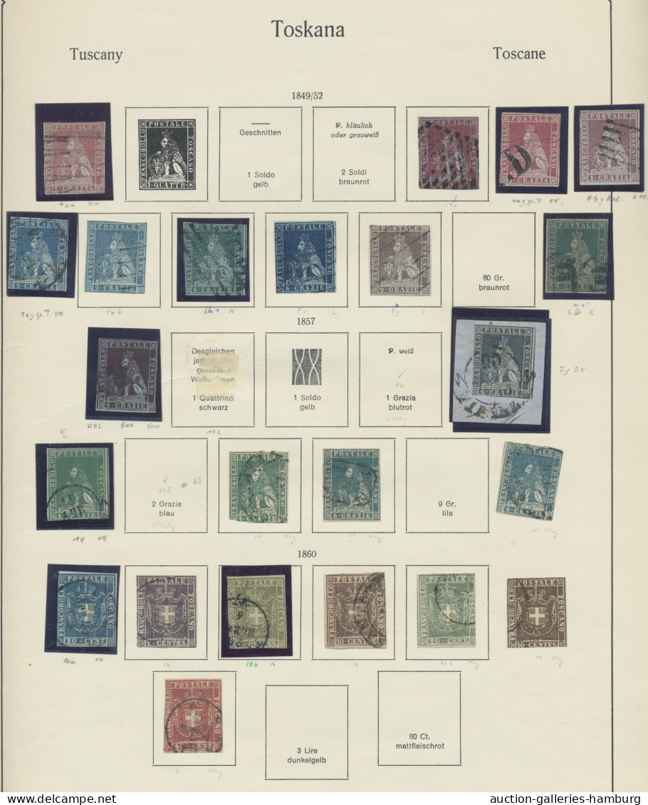 Italian States: 1851-1863, alte Sammlung, relativ schmucklos auf alten KABE-Vord