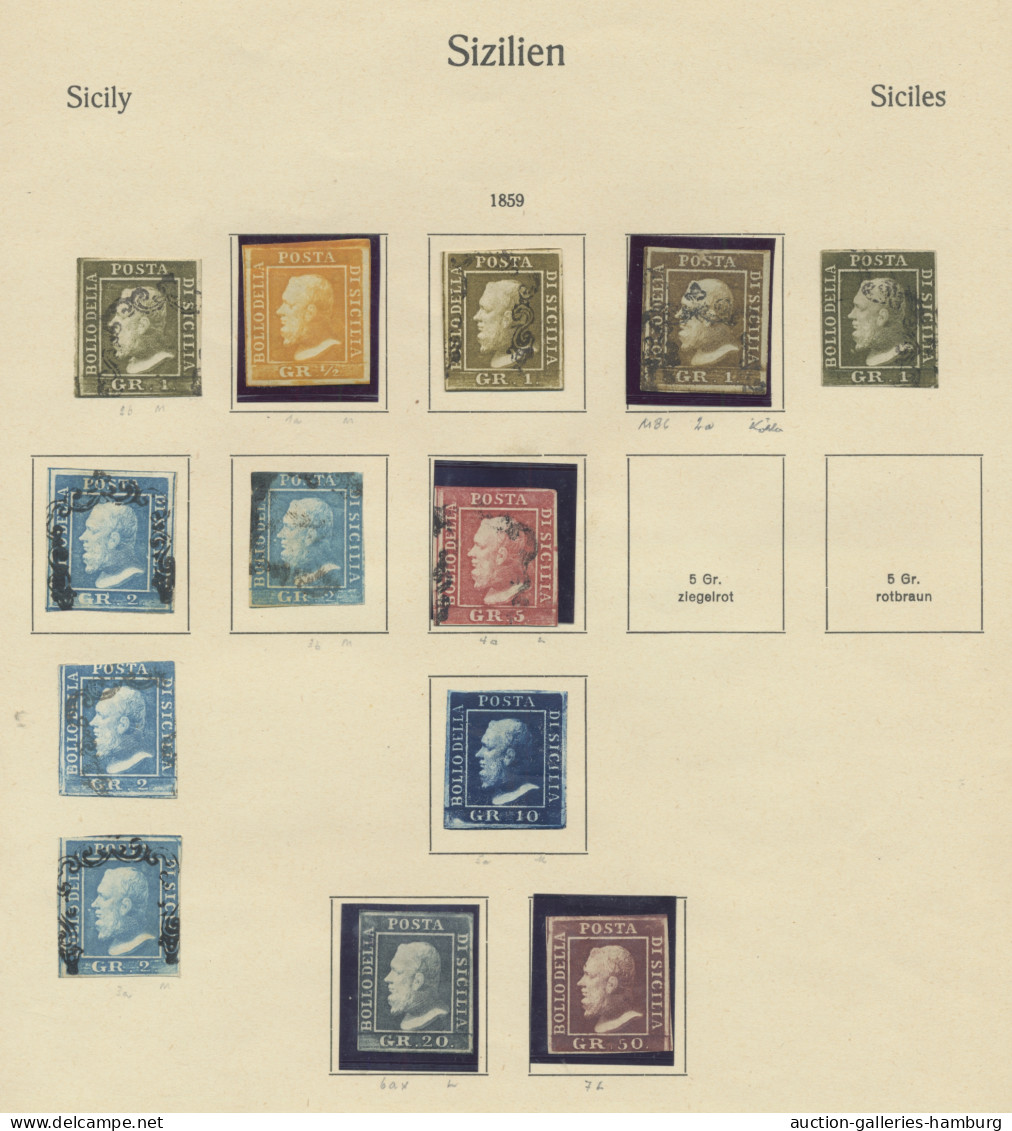 Italian States: 1851-1863, alte Sammlung, relativ schmucklos auf alten KABE-Vord