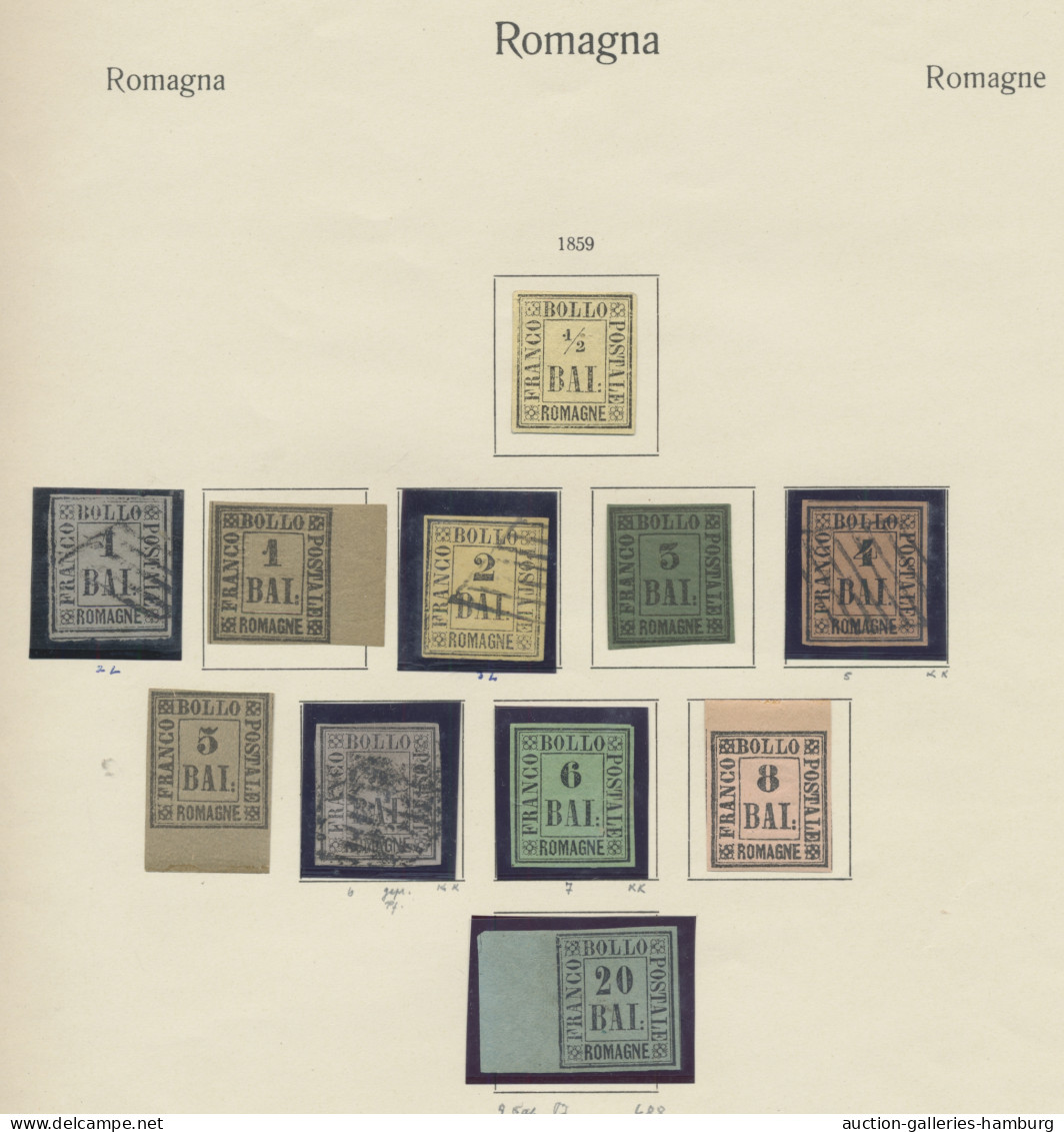 Italian States: 1851-1863, alte Sammlung, relativ schmucklos auf alten KABE-Vord