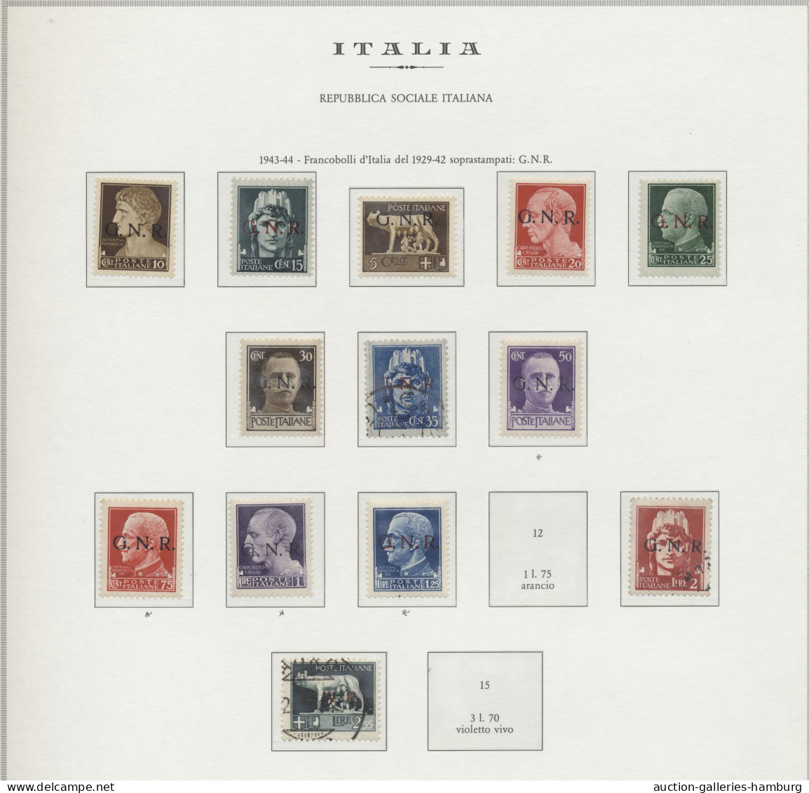 Italy: 1944-1954, "Soziale Republik", Übergangszeit 1945-1946, Militärpostmarken - Collections