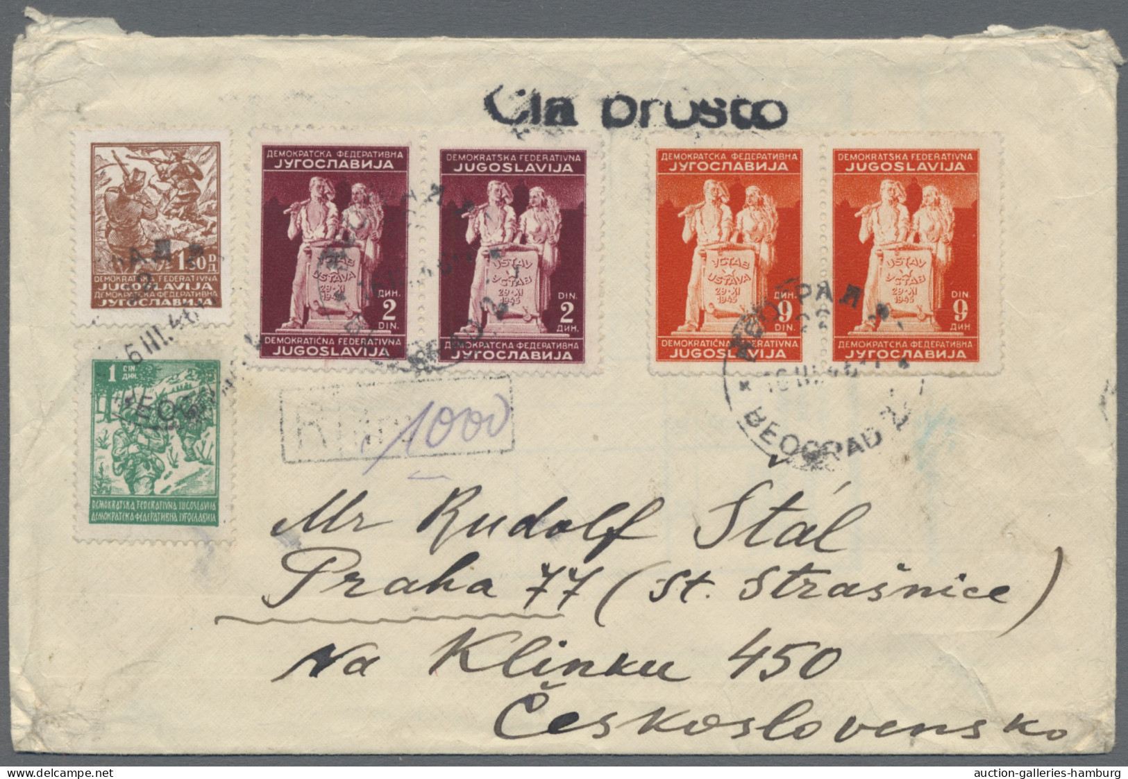 Yugoslavia: 1868-1970 (ca.), Partie aus ca. 135 Belegen und Karten vor der Gründ