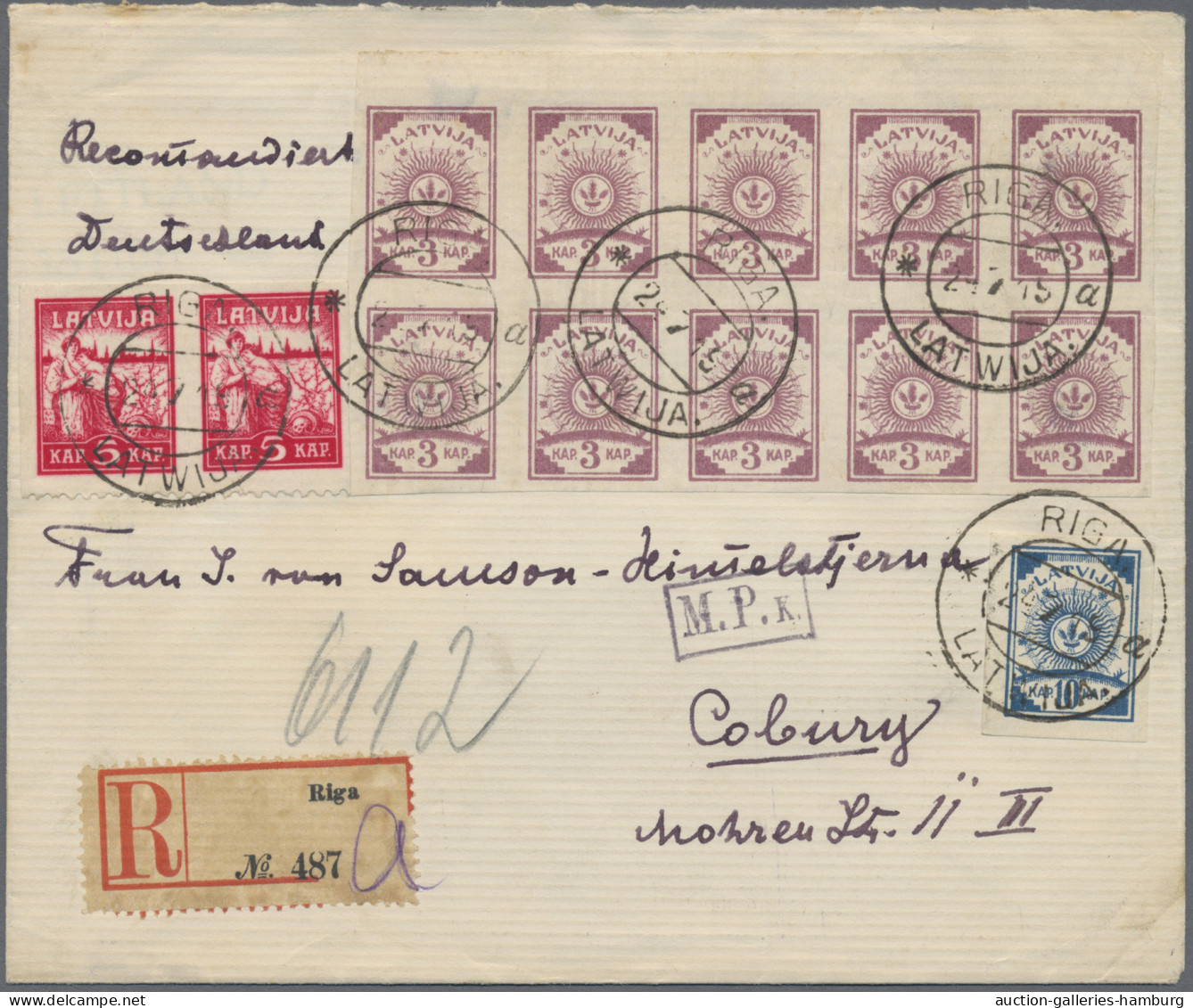 Latvia: 1919-1939, Sammlung Von 28 Belegen Und Karten Inkl. Einschreibe-, Luft- - Lettonie