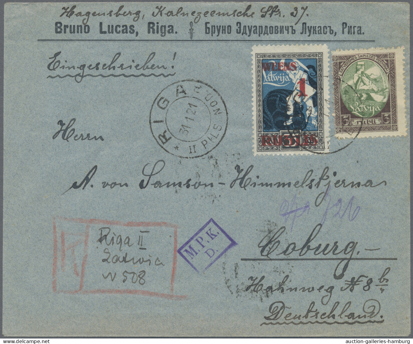 Latvia: 1919-1939, Sammlung Von 28 Belegen Und Karten Inkl. Einschreibe-, Luft- - Letonia