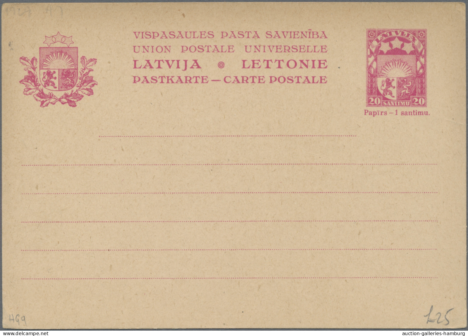 Latvia - Postal Stationery: 1923-1940, Partie Aus 40 Ganzsachenkarten, Zehn Stüc - Latvia