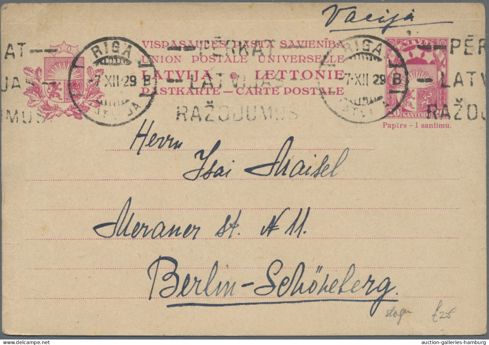 Latvia - Postal Stationery: 1923-1940, Partie Aus 40 Ganzsachenkarten, Zehn Stüc - Latvia