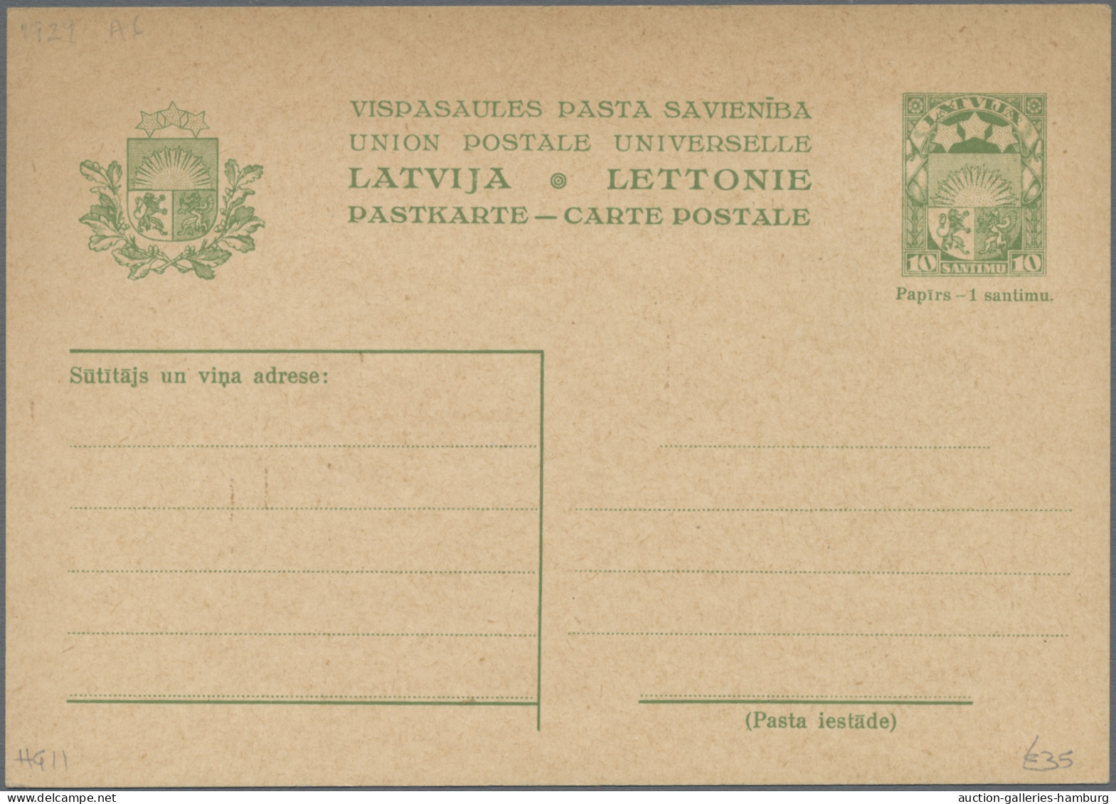 Latvia - Postal Stationery: 1923-1940, Partie Aus 40 Ganzsachenkarten, Zehn Stüc - Latvia