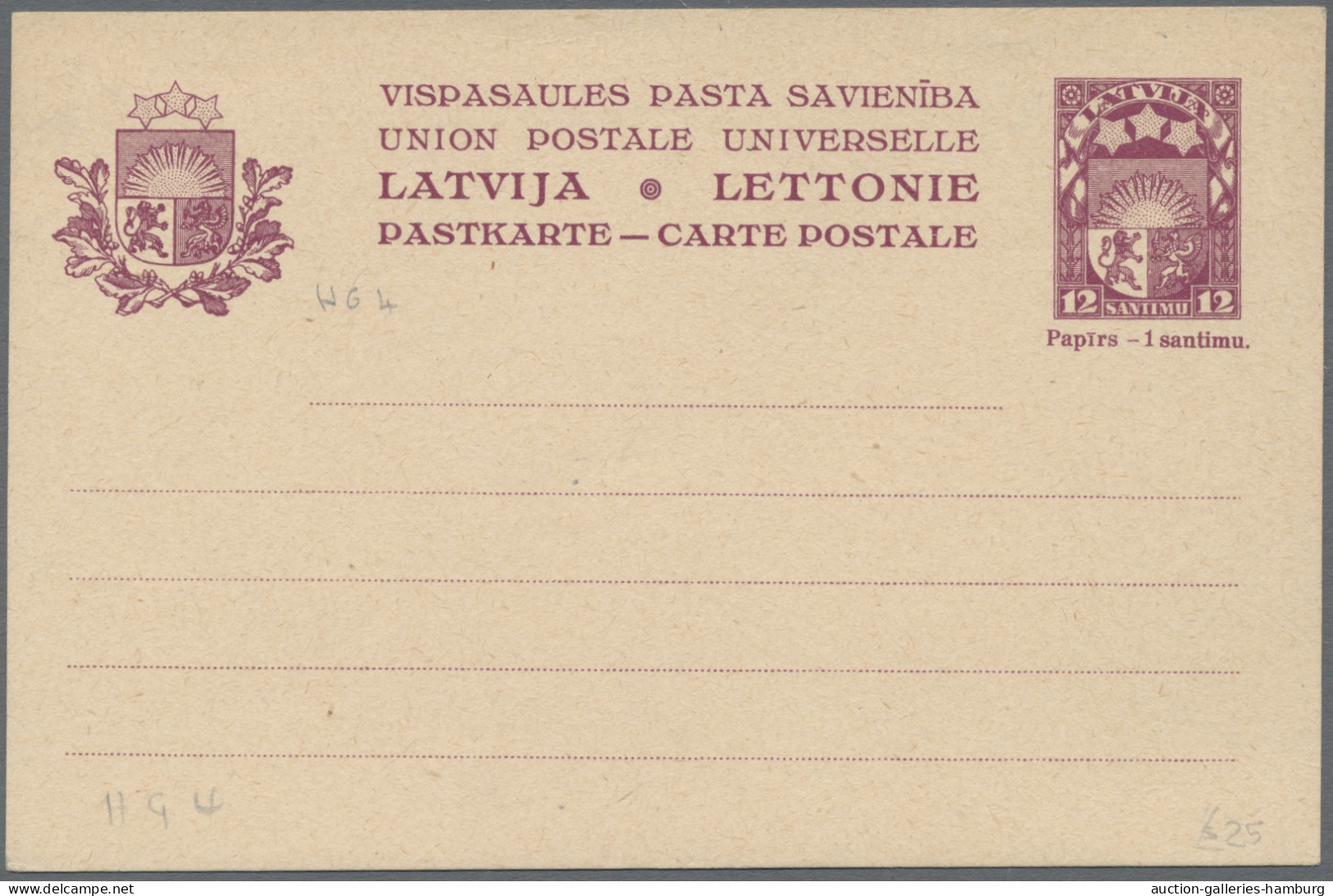 Latvia - postal stationery: 1923-1940, Partie aus 40 Ganzsachenkarten, zehn Stüc