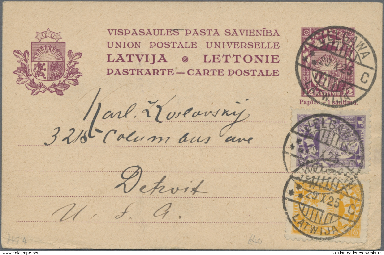 Latvia - postal stationery: 1923-1940, Partie aus 40 Ganzsachenkarten, zehn Stüc