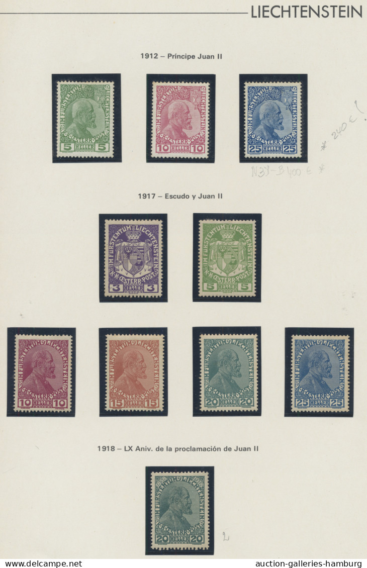 Liechtenstein: 1912-1976, Postfrische Und Ungebrauchte Sammlung In Einem Vordruc - Collections