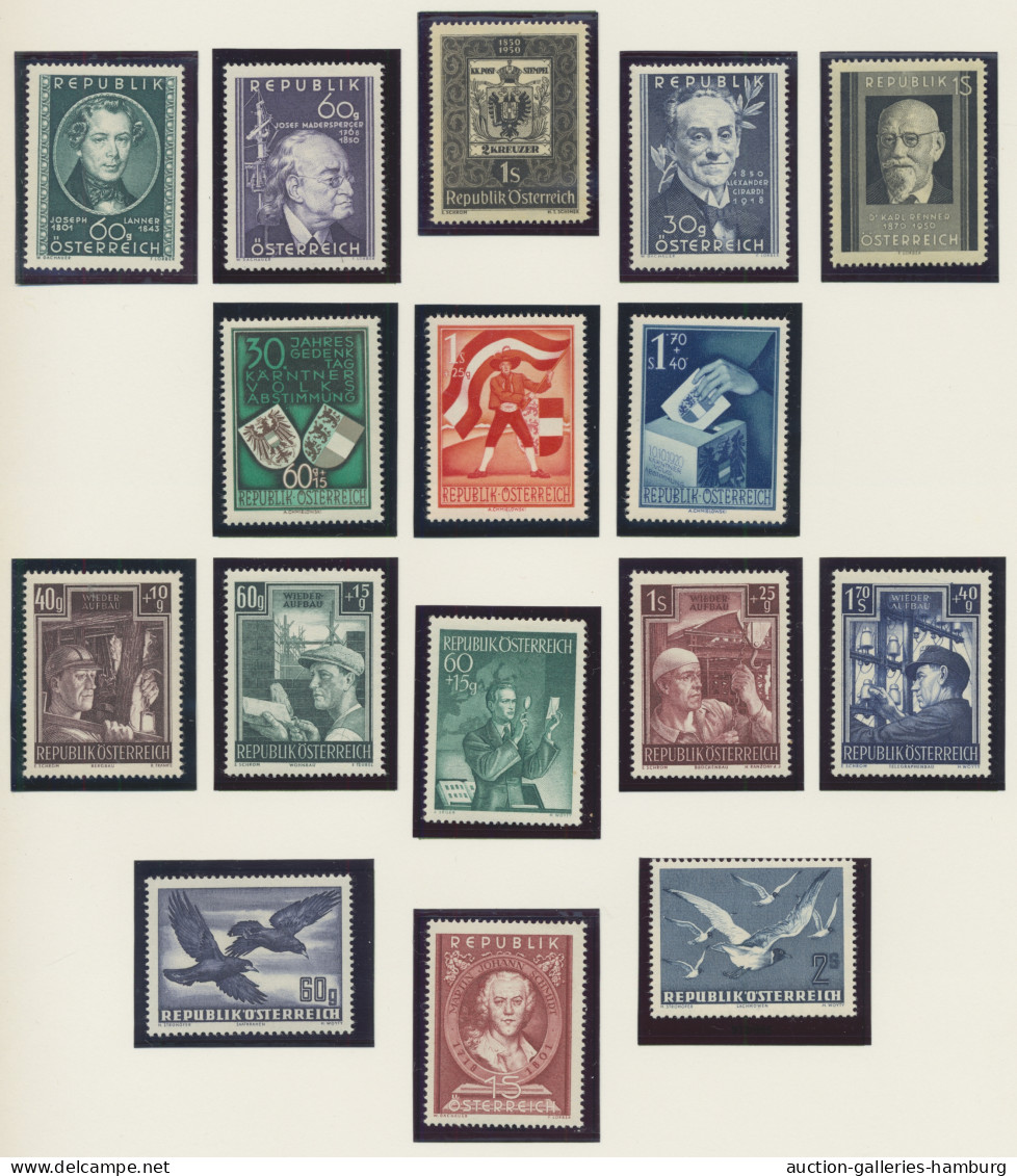 Österreich: 1908/2001 ca., schöne Sammlung in 3 Borek-Vordruckalben u. einem Ste