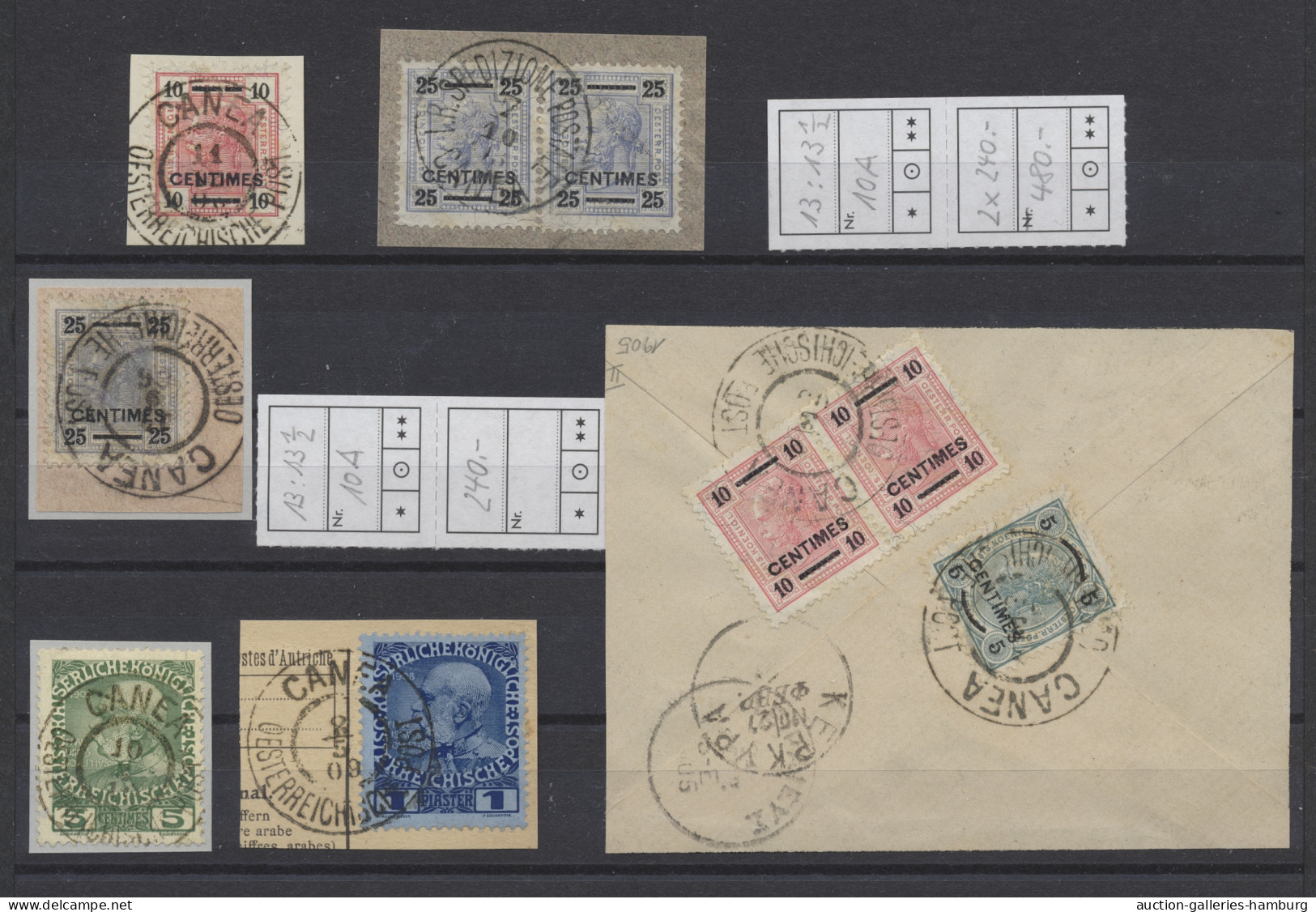 Österreichische Post In Der Levante: 1861-1914, Lot Von 14 Belegen Der Post Auf - Levant Autrichien