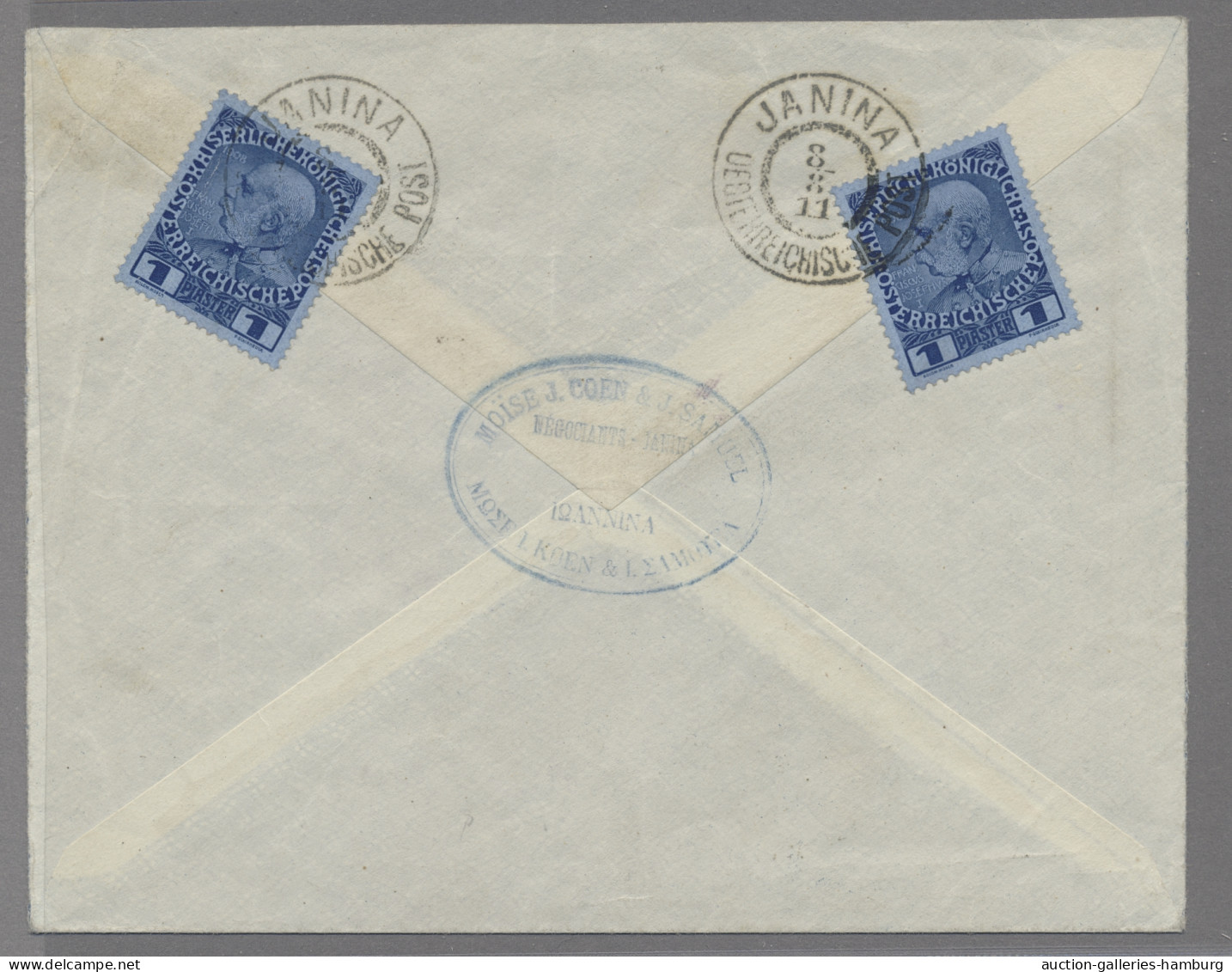 Österreichische Post In Der Levante: 1861-1914, Lot Von 14 Belegen Der Post Auf - Oriente Austriaco