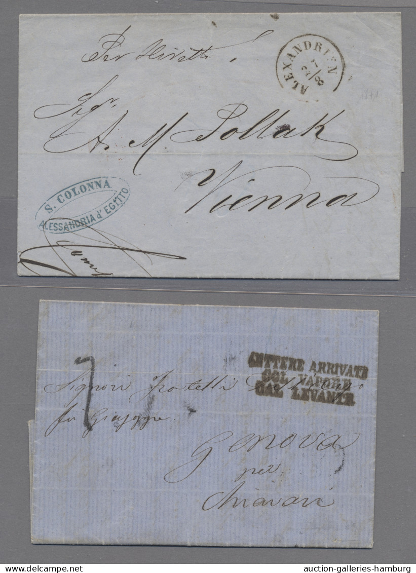 Österreichische Post in der Levante: 1861-1914, Lot von 14 Belegen der Post auf