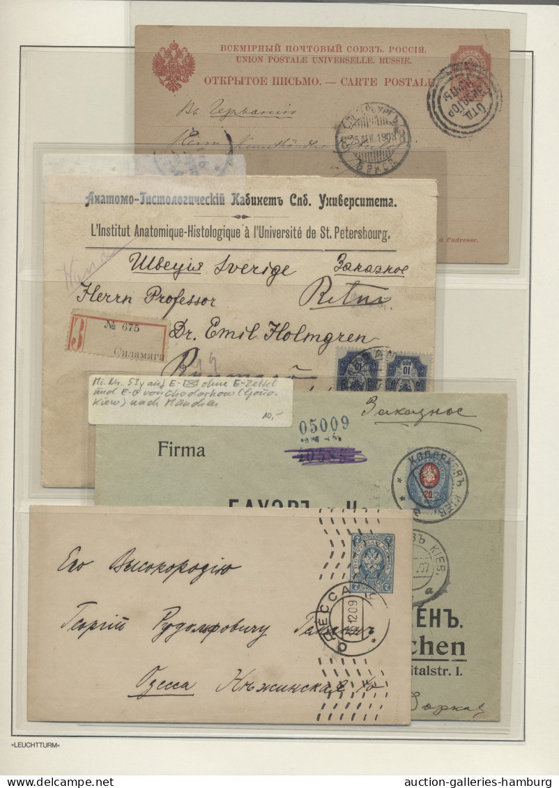 Russia: 1879-1918, BELEGE, Sammlung in Leuchtturm-Ringbinder mit 74 Belegen (und