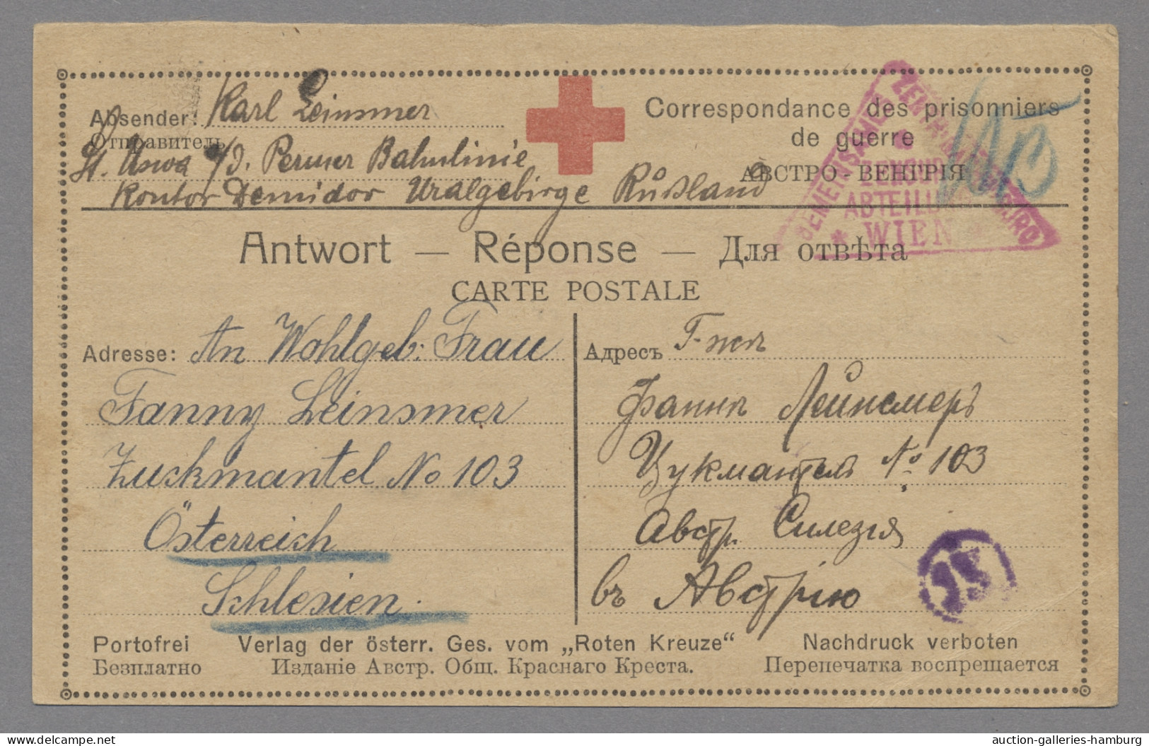 Russia - Specialities: KRIEGSGEFANGENENPOST, 1914-1917, 20 Karten Deutscher Und - Otros & Sin Clasificación